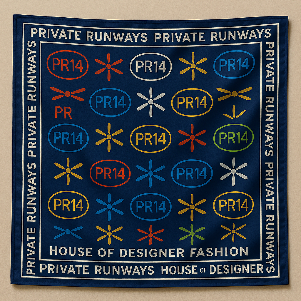 PR14 Signature Logo Silk Scarf with Border Preorder