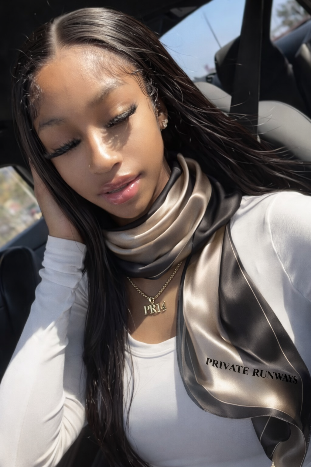 PR14 “Runway Drift” Silk Scarf. Preorder