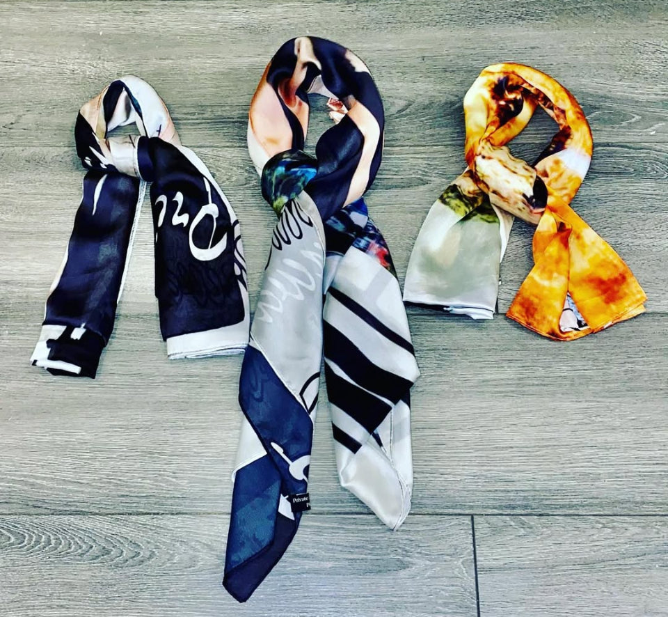 Never coming back out once their gone 7 Block Private Runways Silk Scarf