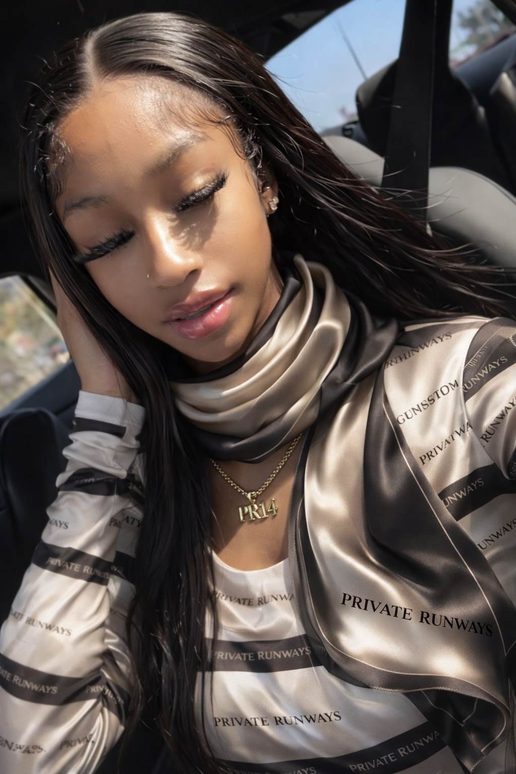 PR14 “Runway Drift” Silk Scarf. Preorder