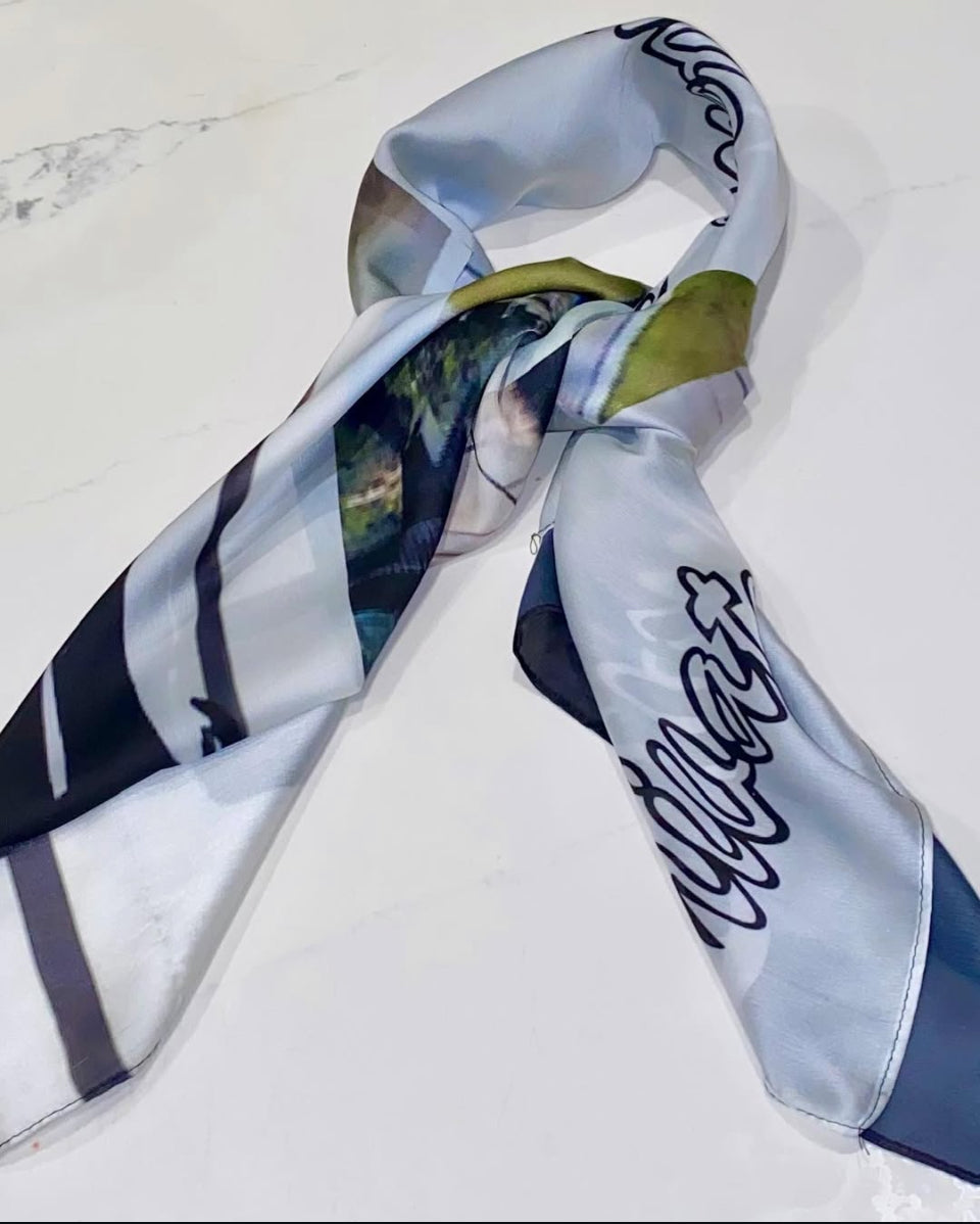 Never coming back out once their gone 7 Block Private Runways Silk Scarf
