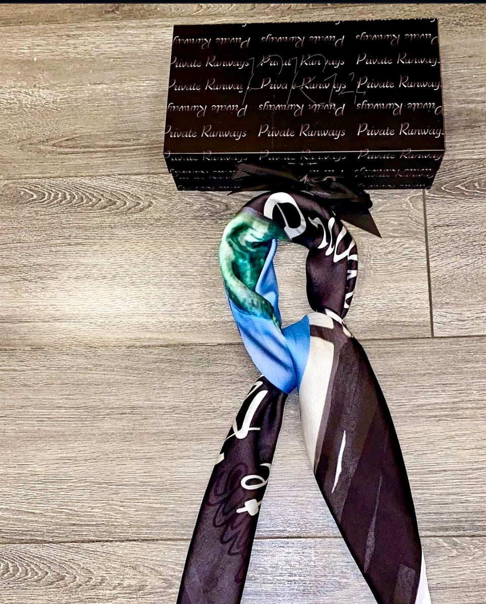 Never coming back out once their gone 7 Block Private Runways Silk Scarf