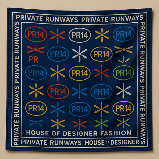 PR14 Signature Logo Silk Scarf with Border Preorder