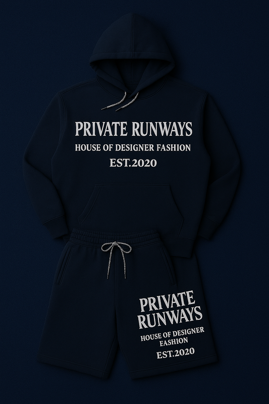 Private Runways White & Navy Statement Set