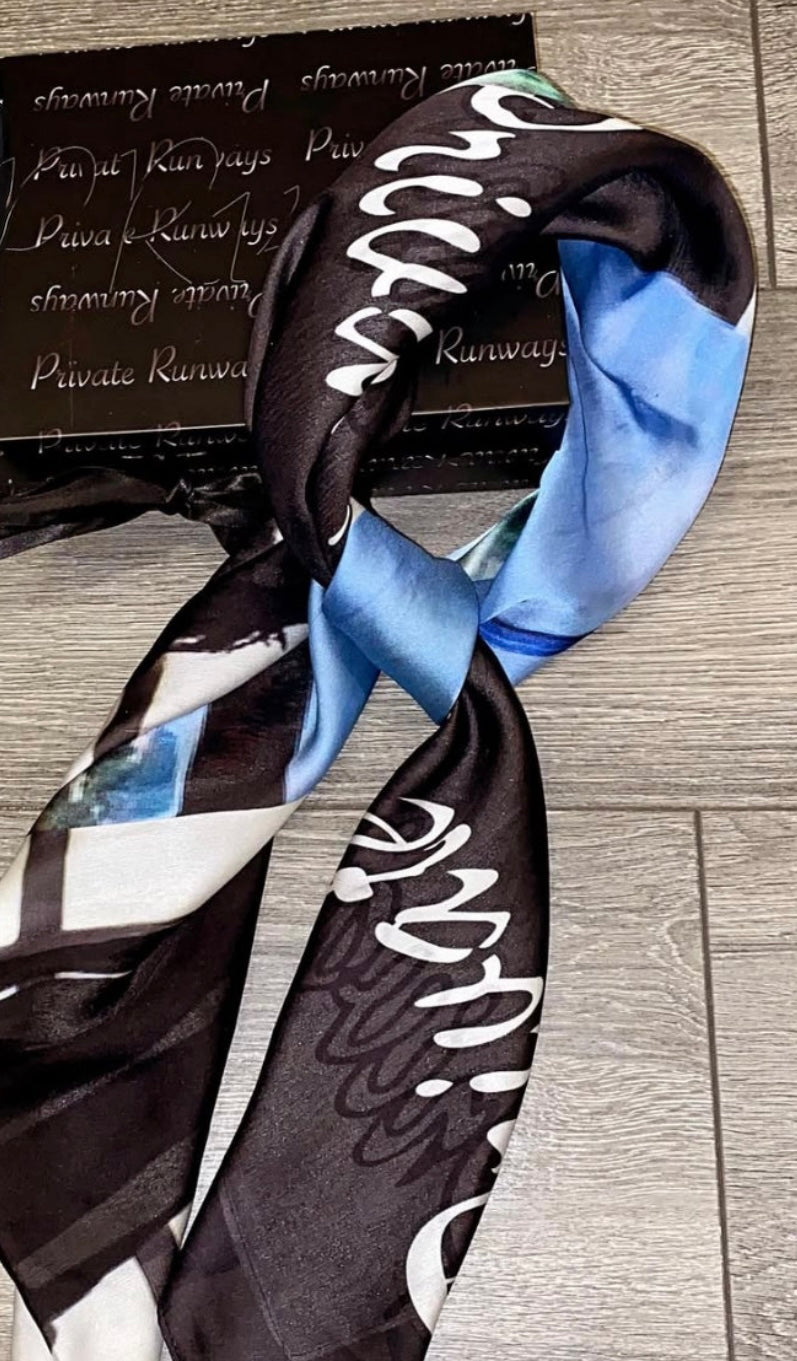 Never coming back out once their gone 7 Block Private Runways Silk Scarf