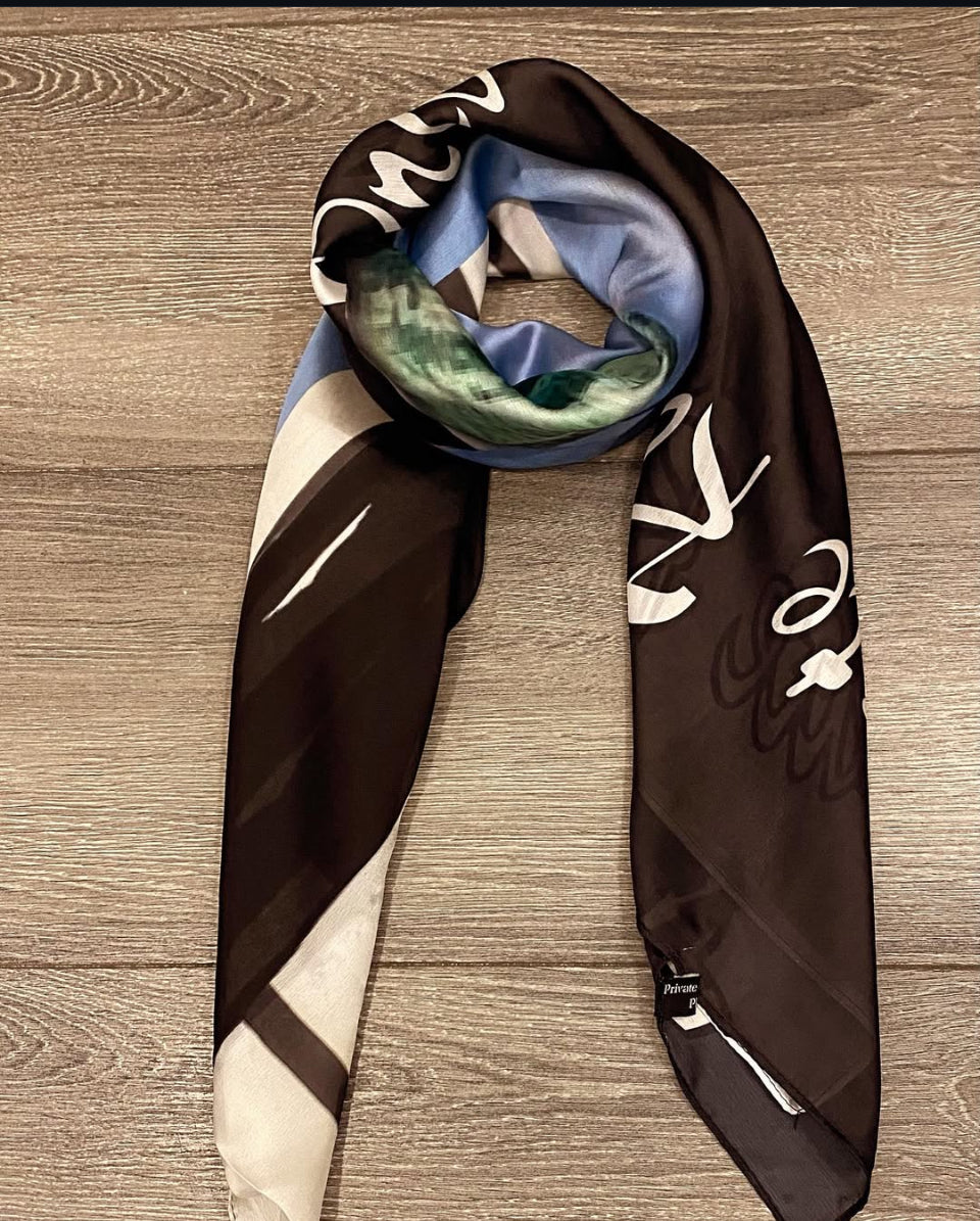 Never coming back out once their gone 7 Block Private Runways Silk Scarf